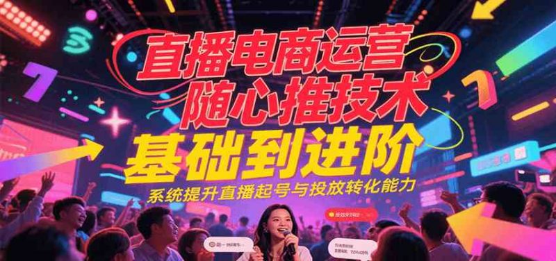 直播电商运营随心推投放技术基础到进阶,系统提升直播起号与投放转化能力-轻创社项目网