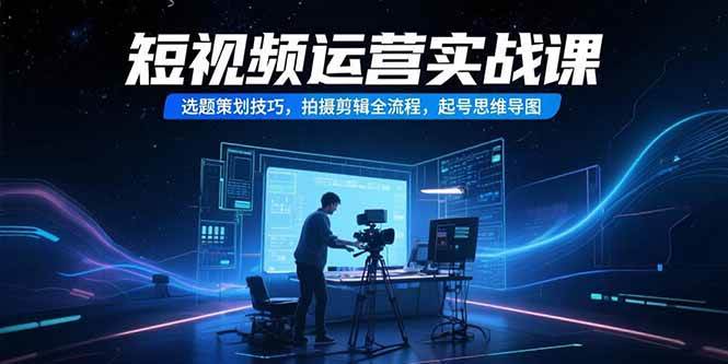 (15375期)短视频运营实战课,选题策划技巧,拍摄剪辑全流程,起号思维导图-轻创社项目网