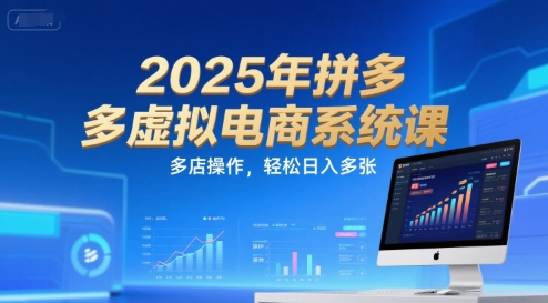 2025年拼多多虚拟电商系统课,多店操作,轻松日入多张-轻创社项目网