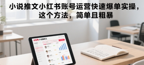 小说推文小红书账号运营快速爆单实操,这个方法,简单且粗暴-轻创社项目网