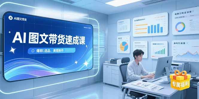 (15416期)AI图文带货速成课,养号引流秘籍,爆款选品策略,美图制作全流程-轻创社项目网