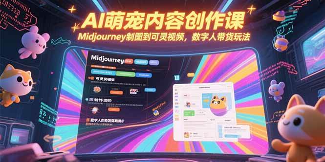 (15311期)AI萌宠内容创作课,Midjourney制图到可灵视频,数字人带货玩法-轻创社项目网
