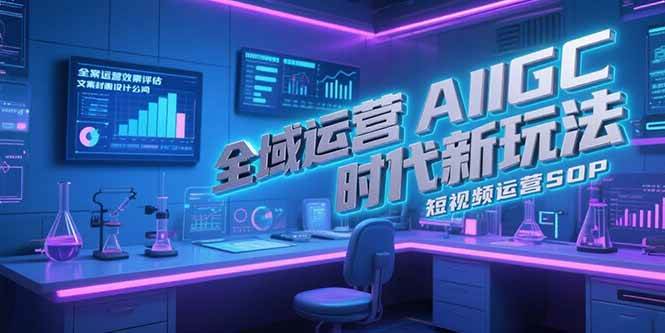 (15327期)全域运营AIGC时代新玩法,文案封面设计公式,短视频运营SOP-轻创社项目网