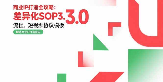 (15486期)商业IP打造全攻略:差异化SOP3.0流程,短视频协议模板,婚恋项目实战案例-轻创社项目网