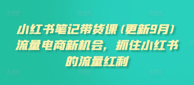 小红书笔记带货课(更新25年6月)流量电商新机会,抓住小红书的流量红利-轻创社项目网
