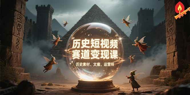 (15386期)历史短视频赛道变现课,百集素材库应用,文案剪辑技巧,账号运营全案-轻创社项目网