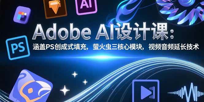 (15469期)Adobe AI设计课:涵盖PS创成式填充,萤火虫三核心模块,视频音频延长技术-轻创社项目网
