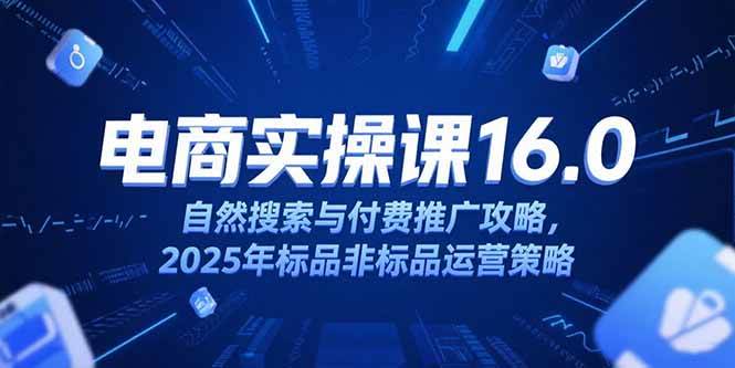 (15262期)淘宝电商运营课16.0,自然搜索与付费推广攻略,2025年标品非标品运营策略-轻创社项目网