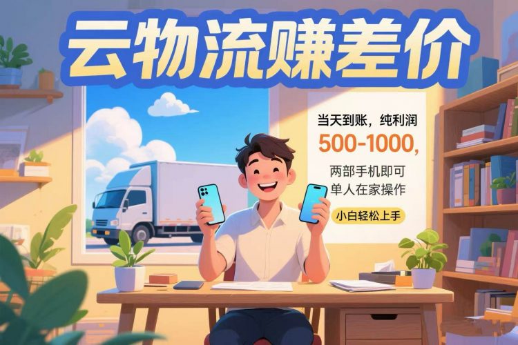 (15492期)云物流赚差价 当天到账纯利润500-1000 两部手机即可 可单人在家操作 小…-轻创社项目网