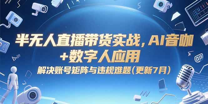 (15280期)半无人直播带货实战,AI音咖+数字人应用 解决账号矩阵与违规难题(更新7月)-轻创社项目网