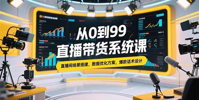 (15362期)从0到99直播带货系统课,直播间场景搭建,数据优化方案,爆款话术设计-轻创社项目网