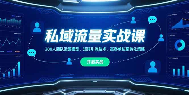(15403期)私域流量实战课,200人团队运营模型,矩阵引流技术,高客单私聊转化策略-轻创社项目网