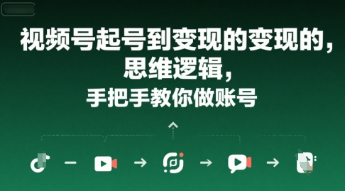 视频号起号到变现的思维逻辑,手把手教你做账号-轻创社项目网