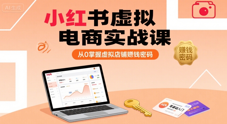 小红书虚拟电商实战课,从0掌握虚拟店铺賺钱密码-轻创社项目网