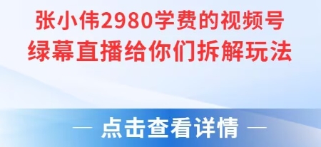 张小伟2980付费额视频号绿幕直播给你们拆解玩法-轻创社项目网