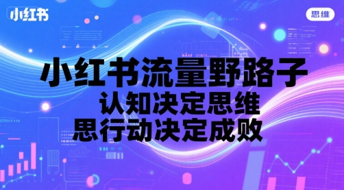 小红书流量野路子,认知决定思维,思维决定行动,行动决定成败-轻创社项目网
