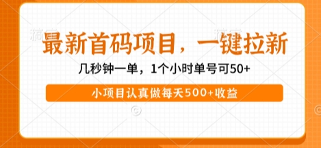 最新首码项目,操作最简单,收益高,一键拉新,1个小时单号可50+,小项目认真做每天5张+收益【揭秘】-轻创社项目网