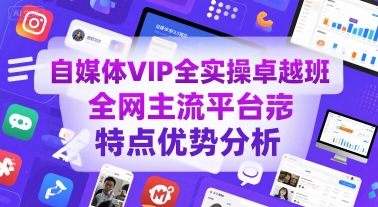 自媒体VIP全实操卓越班,全网主流平台特点优势分析-轻创社项目网