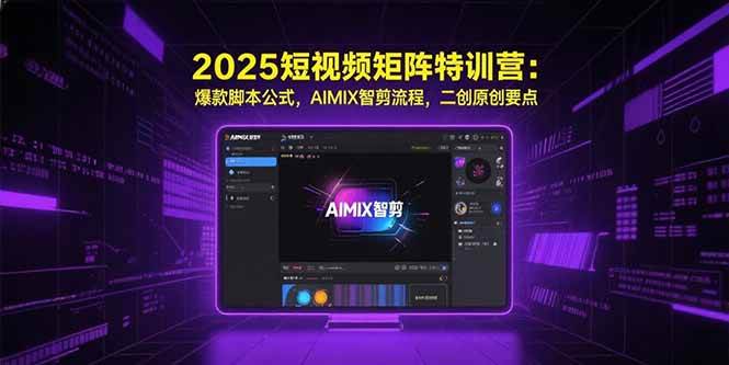 (15475期)2025短视频矩阵特训营:爆款脚本公式,AIMIX智剪流程,二创原创要点-轻创社项目网
