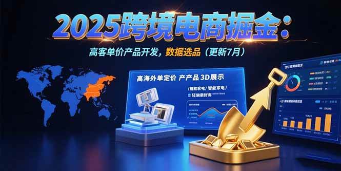 (15512期)2025跨境电商掘金:蓝海市场定位,高客单价产品开发,数据选品(更新7月)-轻创社项目网