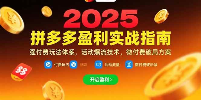 (15357期)拼多多盈利实战指南,强付费玩法,活动爆流技术,微付费破局方案(更新7月)-轻创社项目网