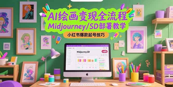 (15324期)AI绘画变现全流程,Midjourney/SD部署教学,小红书爆款起号技巧-轻创社项目网