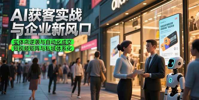 (15348期)AI获客实战与企业新风口,实体店逆袭与自动化成交 短视频矩阵与私域体系化-轻创社项目网