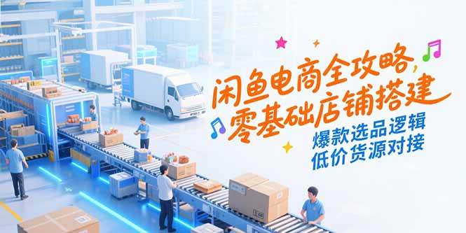 (15325期)闲鱼电商全攻略,零基础店铺搭建,爆款选品逻辑,低价货源对接-轻创社项目网