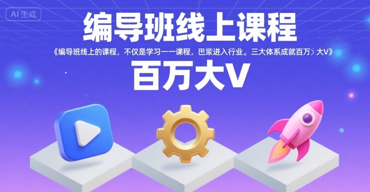 编导班线上课程,不仅是学习一门课程,更是进入一个行业,三大体系成就百万大V-轻创社项目网