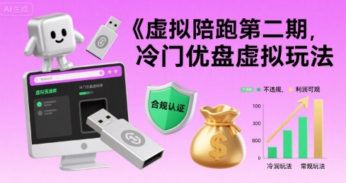 虚拟陪跑第二期,冷门优盘虚拟玩法,不违规,利润可观-轻创社项目网