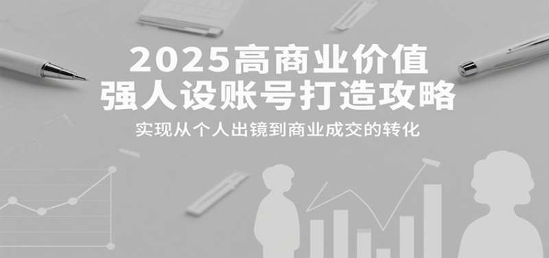 2025高商业价值强人设账号打造攻略,实现从个人出镜到商业成交的转化-轻创社项目网