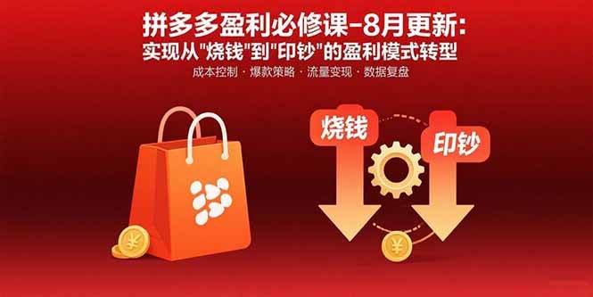 (15771期)拼多多盈利必修课-8月更新:突破运营瓶颈 实现从烧钱到印钞的盈利模式转型-轻创社项目网