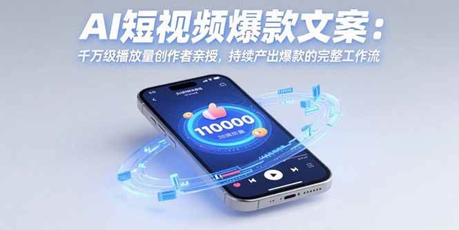 （15569期）AI短视频爆款文案：千万级播放量创作者亲授，持续产出爆款的完整工作流-轻创社项目网