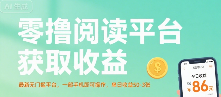 零撸阅读平台获取收益,最新无门槛平台,一部手机即可操作,单日收益50-3张【揭秘】-轻创社项目网