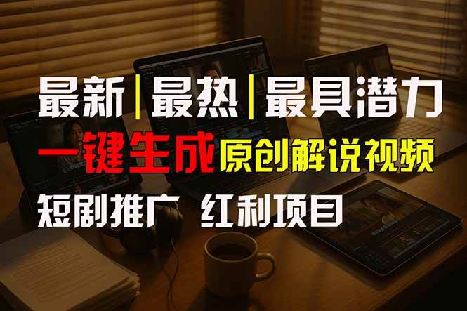 (15658期)短剧推广新思路,AI一键生成原创解说视频,10分钟产出100条,30天赚了5.5w-轻创社项目网