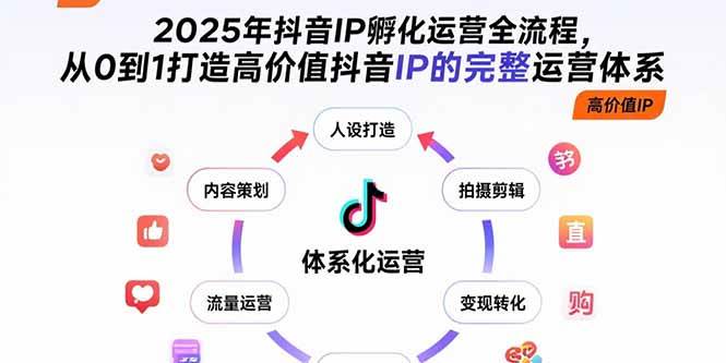 (15610期)2025年抖音IP孵化运营全流程,从0到1打造高价值抖音IP的完整运营体系-轻创社项目网