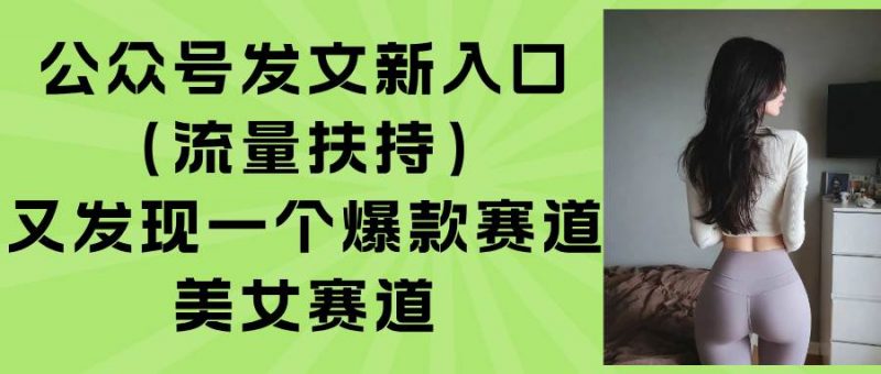 (15781期)公众号发文新入口(流量扶持),又发现一个爆款赛道:美女赛道-轻创社项目网