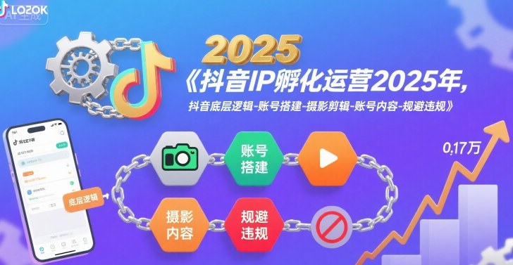 抖音IP孵化运营2025年,抖音底层逻辑-账号搭建-摄影剪辑-账号内容-规避违规-轻创社项目网