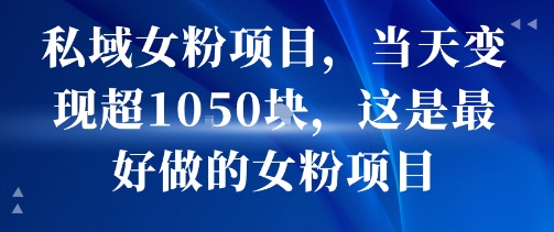 私域女粉项目,当天变现超1k,这是最好做的女粉项目,可放大操作-轻创社项目网
