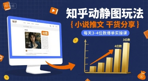 小说推文干货分享之知乎动静图玩法,每天3-4位数爆单实操课-轻创社项目网