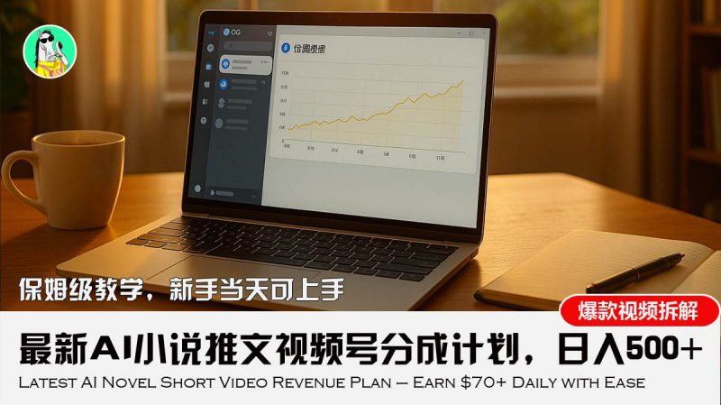 (15614期)最新AI小说推文视频号分成计划,新手小白也能当天日入500+教程-轻创社项目网