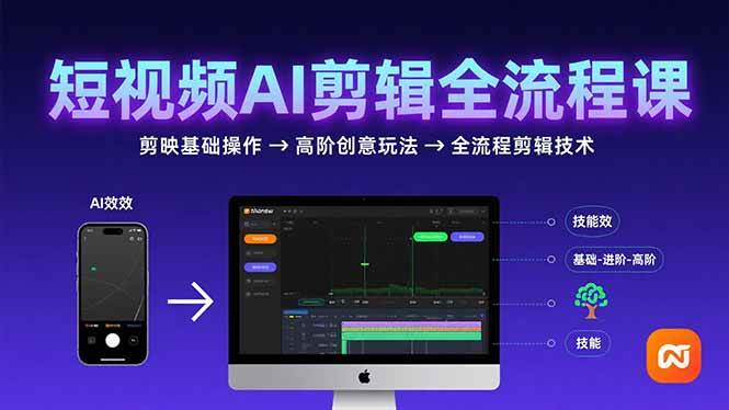 (15647期)短视频AI剪辑技能,从剪映基础操作到高阶创意玩法,全流程剪辑技术-轻创社项目网