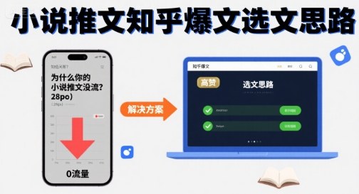 为什么你的小说推文没流量?小说推文知乎爆文选文思路-轻创社项目网