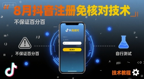 8月抖音注册免核对技术,不保证百分百,自测-轻创社项目网