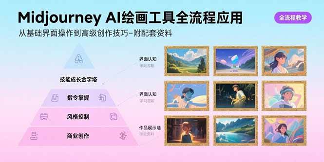 (15628期)Midjourney AI绘画工具全流程应用,从基础界面操作到高级创作-附配套资料-轻创社项目网