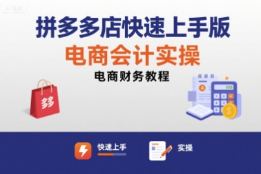 拼多多店快速上手版电商会计实操-电商财务教程-轻创社项目网