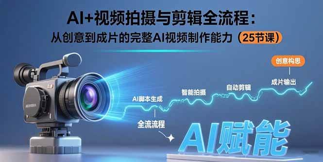 (15612期)AI+视频拍摄与剪辑全流程:从创意到成片的完整AI视频制作能力(25节课)-轻创社项目网