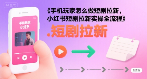 手机玩家怎么做短剧拉新,小红书短剧拉新实操全流程-轻创社项目网