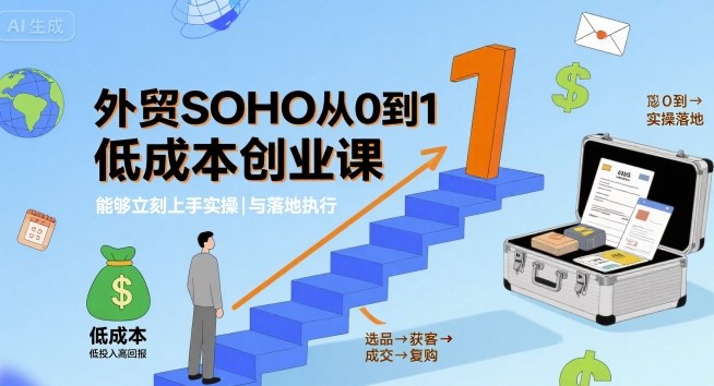 外贸SOHO从0到1低成本创业课,能够立刻上手实操与落地执行-轻创社项目网