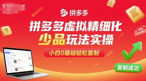 拼多多虚拟精细化少品玩法实操,小白0基础轻松复制-轻创社项目网